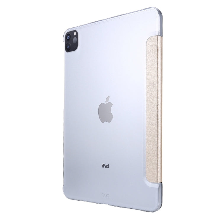 Silk Texture Flip Magnetic PU Leather Smart Case with Three-folding Holder For iPad Air 11 2024 / Air 2022 / 2020 10.9(Gold) - iPad Air (2022) / (2020) 10.9 Cases by buy2fix | Online Shopping UK | buy2fix