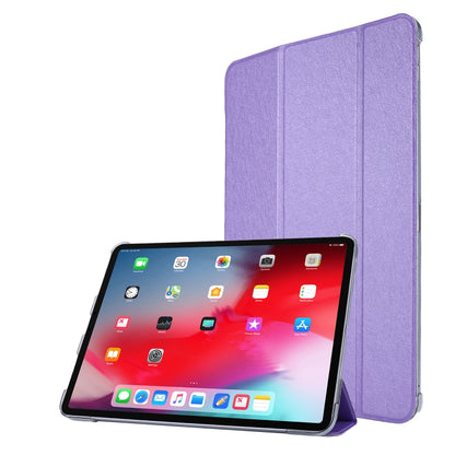 Silk Texture Flip Magnetic PU Leather Smart Case with Three-folding Holder For iPad Air 11 2024 / Air 2022 / 2020 10.9(Purple) - iPad Air (2022) / (2020) 10.9 Cases by buy2fix | Online Shopping UK | buy2fix