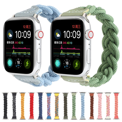 Elastic Woven Watch Band For Apple Watch Ultra 49mm&Watch Ultra 2 49mm / Series 9&8&7 45mm / SE 3&SE 2&6&SE&5&4 44mm / 3&2&1 42mm, Length:160mm(Yellow) - Watch Bands by buy2fix | Online Shopping UK | buy2fix