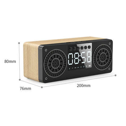 A10 Subwoofer Wooden Clock Bluetooth 5.0 Speaker, Support TF Card & U Disk Play & FM Radio(Red) - Desktop Speaker by buy2fix | Online Shopping UK | buy2fix