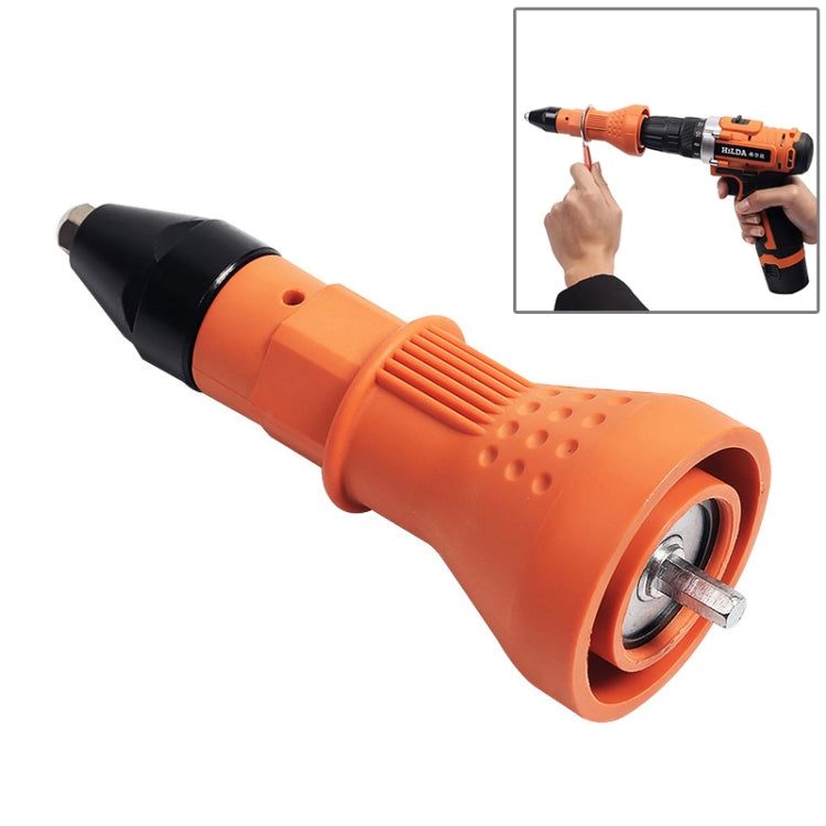 220V Electric Rivet Nut Gun Cordless Drill Riveting Adapter Tool (Orange) - Drill & Drill Bits by buy2fix | Online Shopping UK | buy2fix