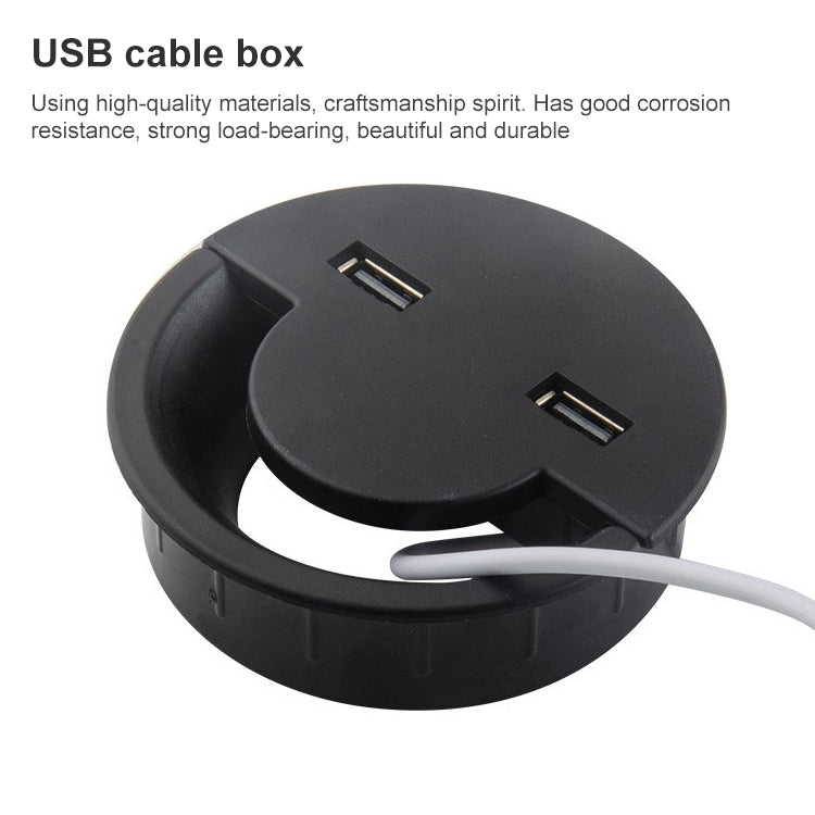 80mm Desktop Outlet USB Cable Wire Hole Cover Round Winder Holder - Cable Organizer by buy2fix | Online Shopping UK | buy2fix