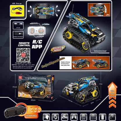 MoFun 13036 DIY Electric Track Acrobatic Racing Car Assembled Building Block Toy, Support 2.4G / APP Remote Control - RC Cars by MoFun | Online Shopping UK | buy2fix