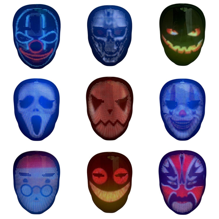 Halloween Festival Party Custom Face Change LED Colorful Luminescence Mask Rechargeable Version - Halloween Masks by buy2fix | Online Shopping UK | buy2fix