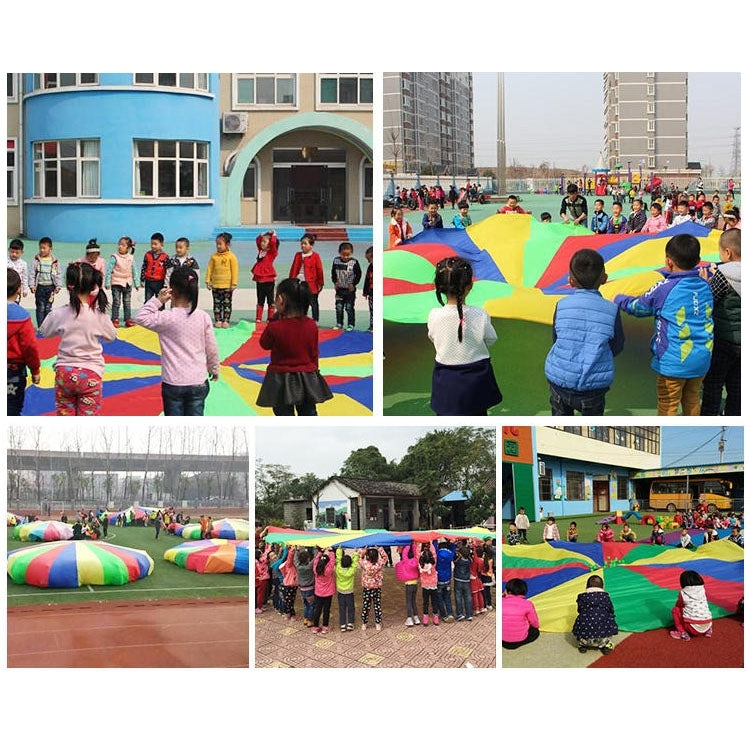 3.6m Children Outdoor Game Exercise Sport Toys Rainbow Umbrella Parachute Play Fun Toy with 8 Handle Straps for Families / Kindergartens / Amusement Parks - Toy Sports by buy2fix | Online Shopping UK | buy2fix