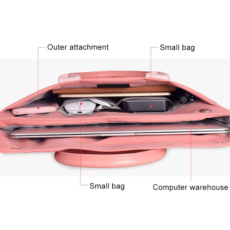 15.4 inch Universal Wearable Soft Handle Portable Laptop Tablet Bag, For Macbook, Samsung, Lenovo, Sony, DELL Alienware, CHUWI, ASUS, HP(Pink) - 15 inch by buy2fix | Online Shopping UK | buy2fix