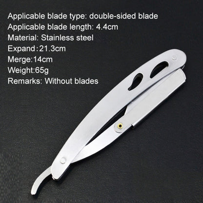 Hairdresser Vintage Razor Stainless Steel Double-sided Blade Holder Haircut Shaved Eyebrow Knife Holder(Silver) - Manual Razor by buy2fix | Online Shopping UK | buy2fix