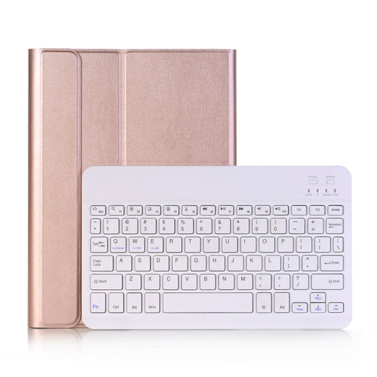 A09 Bluetooth 3.0 Ultra-thin ABS Detachable Bluetooth Keyboard Leather Tablet Case for iPad Air / Pro 10.5 inch (2019), with Holder (Rose Gold) - For iPad Pro by buy2fix | Online Shopping UK | buy2fix