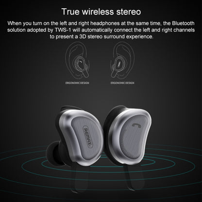 REMAX TWS-1 Half Moon Shaped Bluetooth 4.2 Wireless Bluetooth Earphone with Charging Box(Gold) - TWS Earphone by REMAX | Online Shopping UK | buy2fix