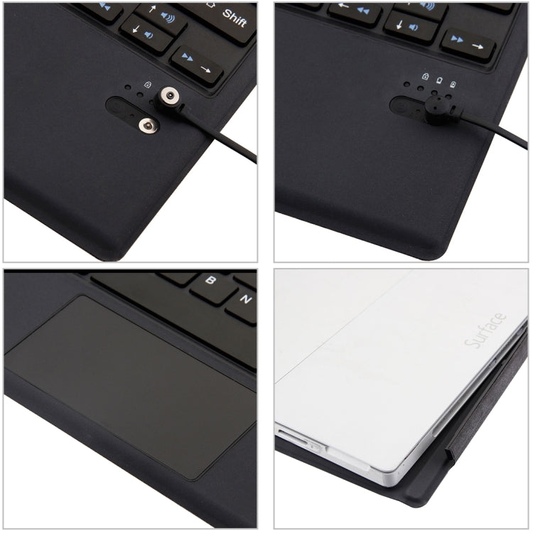 1089A Magnetic Charging Bluetooth V3.0 Keyboard + Microfiber Leather Tablet Case for Microsoft Surface Pro 3 / 4 / 5 / 6(Black) - Others Keyboard by buy2fix | Online Shopping UK | buy2fix