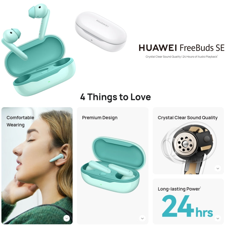 Original Huawei FreeBuds SE Bluetooth 5.2 Wireless Earphone (White) - Bluetooth Earphone by Huawei | Online Shopping UK | buy2fix