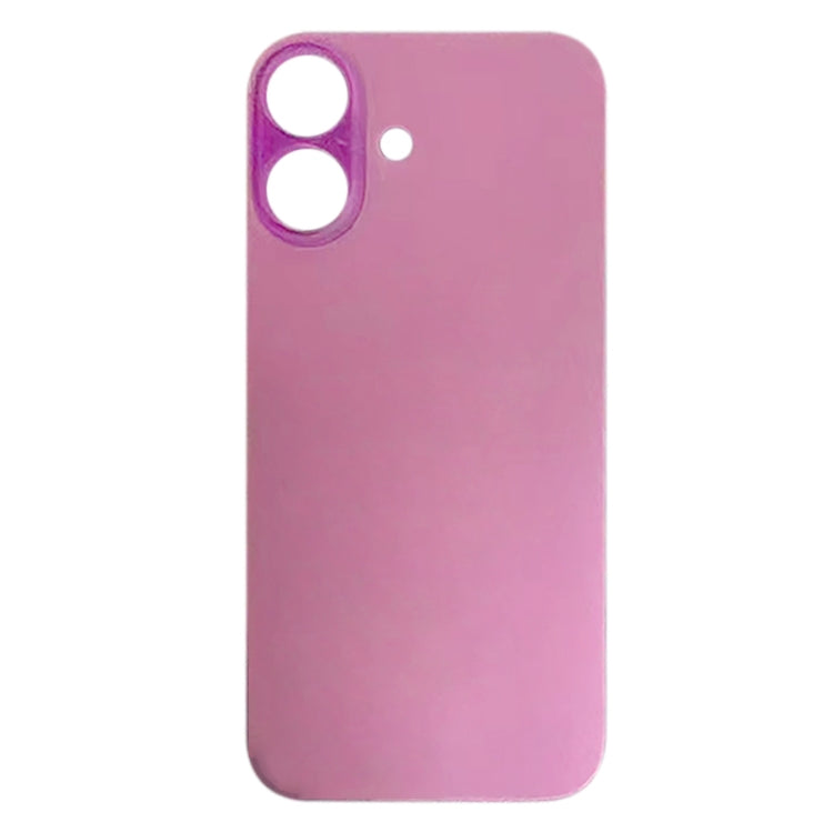 For iPhone 16 Easy Replacement Big Camera Hole Glass Back Battery Cover(Pink) -  by buy2fix | Online Shopping UK | buy2fix