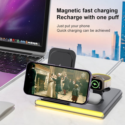 C27 15W 4 in 1 Foldable Magnetic Wireless Charger with Ambient Light (White) - Wireless Charger by buy2fix | Online Shopping UK | buy2fix