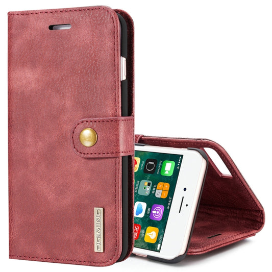 DG.MING for iPhone 8 Plus & iPhone 7 Plus Crazy Horse Texture Horizontal Flip Detachable Magnetic Protective Case with Holder & Card Slots & Wallet(Red) - More iPhone Cases by DG.MING | Online Shopping UK | buy2fix