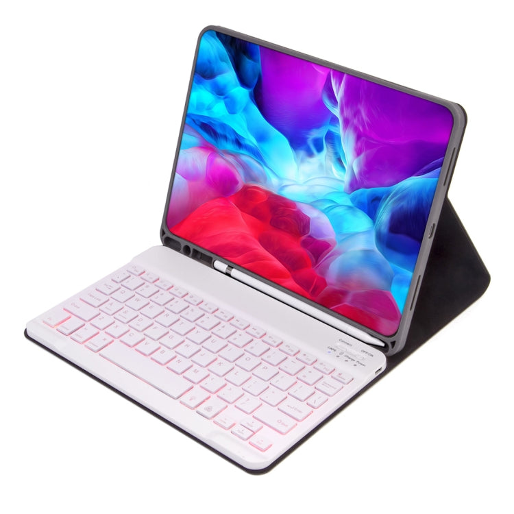 X-11BS Skin Plain Texture Detachable Bluetooth Keyboard Tablet Case for iPad Pro 11 inch 2020 / 2018, with Pen Slot & Backlight (Pink) - For iPad Pro by buy2fix | Online Shopping UK | buy2fix