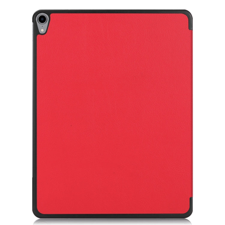 Custer Texture Horizontal Flip PU Leather Case for iPad Air 13 2024 / iPad Pro 12.9 inch (2018), with Three-folding Holder & Sleep / Wake-up Function(Red) - iPad Pro 12.9 (2018) Cases by buy2fix | Online Shopping UK | buy2fix