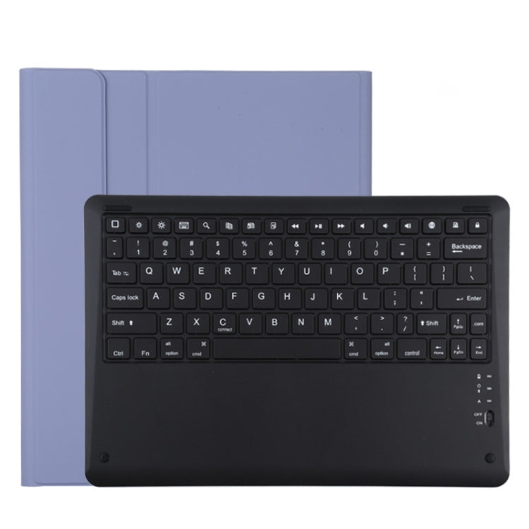 T129 Detachable Bluetooth Black Keyboard Microfiber Leather Tablet Case for iPad Pro 12.9 inch (2020), with Holder (Purple) - For iPad Pro by buy2fix | Online Shopping UK | buy2fix