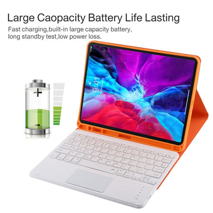 TG11BC Detachable Bluetooth White Keyboard Microfiber Leather Tablet Case for iPad Pro 11 inch (2020), with Touchpad & Pen Slot & Holder (Orange) - For iPad Pro by buy2fix | Online Shopping UK | buy2fix