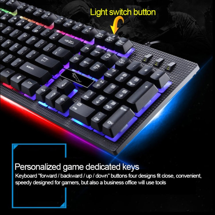 ZGB G20 1600 DPI Professional Wired Glowing Mechanical Feel Suspension Keyboard + Optical Mouse Kit for Laptop, PC(Black) - Wired Keyboard by buy2fix | Online Shopping UK | buy2fix