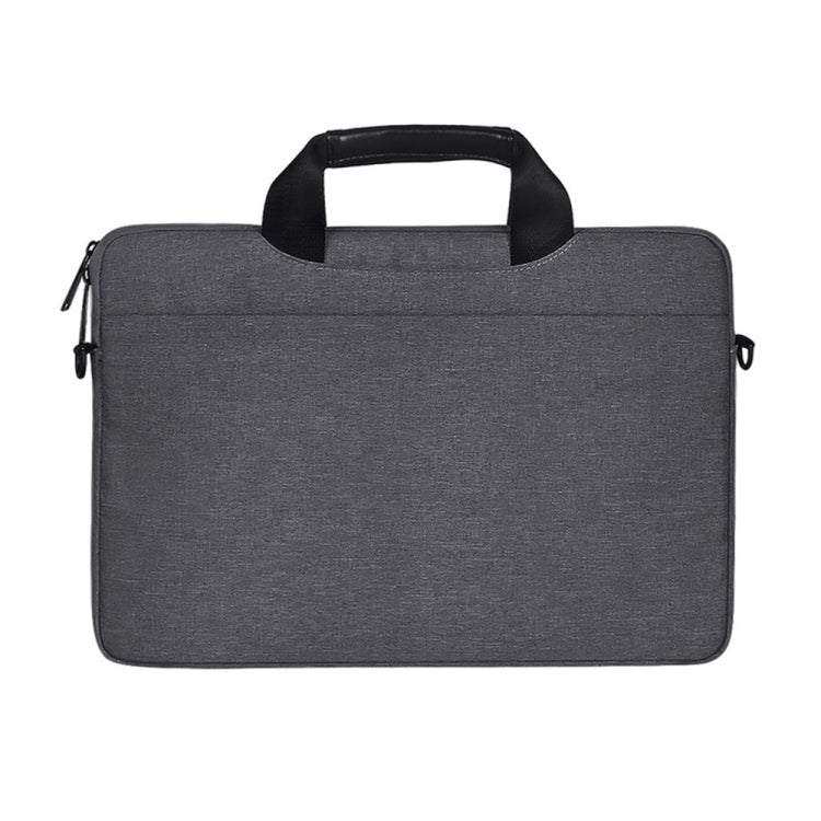 13.3 inch Breathable Wear-resistant Fashion Business Shoulder Handheld Zipper Laptop Bag with Shoulder Strap (Dark Gray) - 13.3 inch by buy2fix | Online Shopping UK | buy2fix