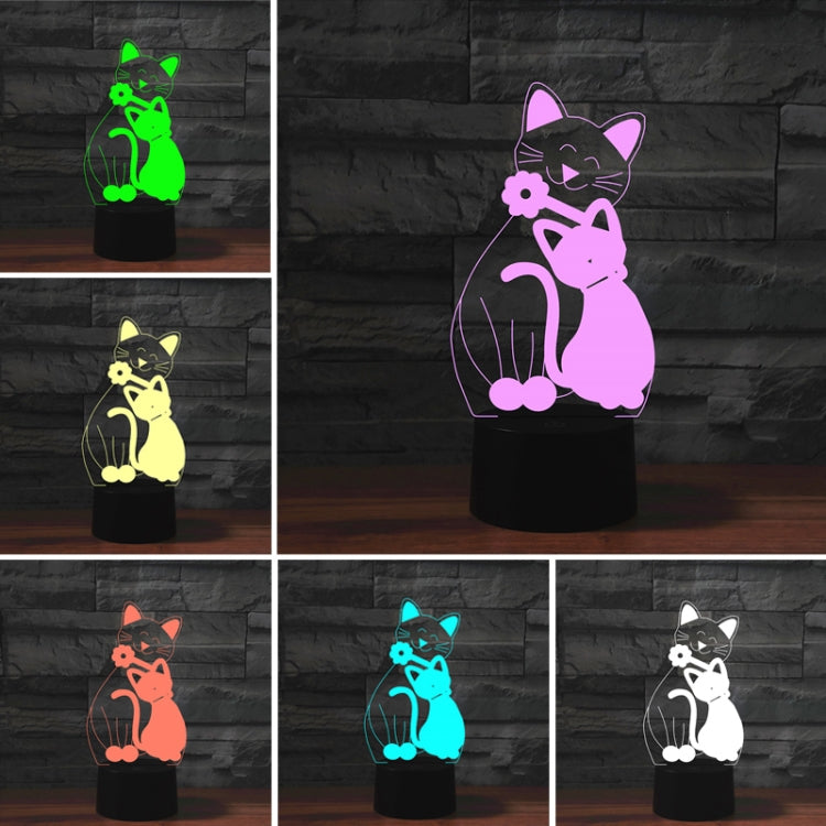 Cat Shape 3D Colorful LED Vision Light Table Lamp, Crack Remote Control Version - Novelty Lighting by buy2fix | Online Shopping UK | buy2fix