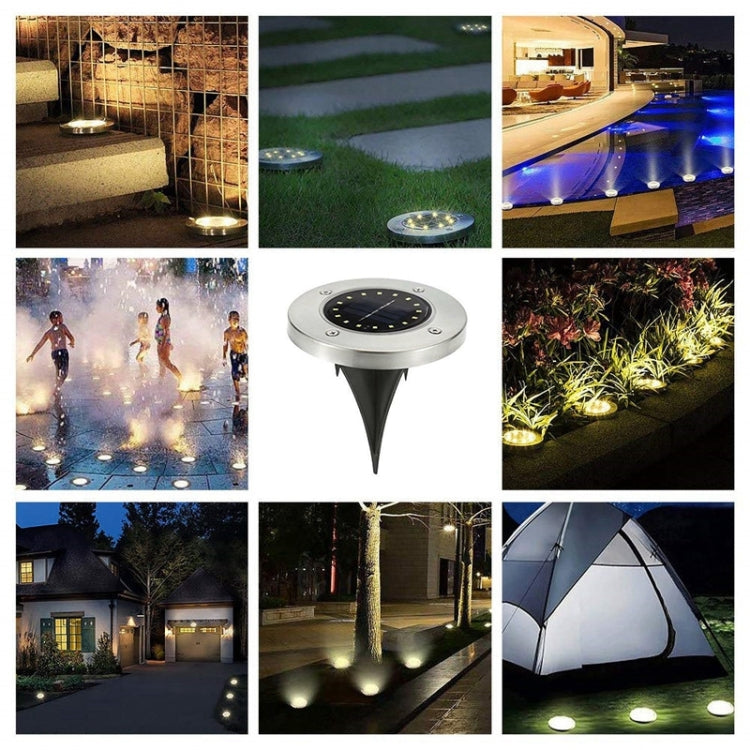 2 PCS 16 LEDs Solar Powered Buried Light Under Ground Lamp IP65 Waterproof Outdoor Garden Street Light (White Light) - Buried Lights by buy2fix | Online Shopping UK | buy2fix