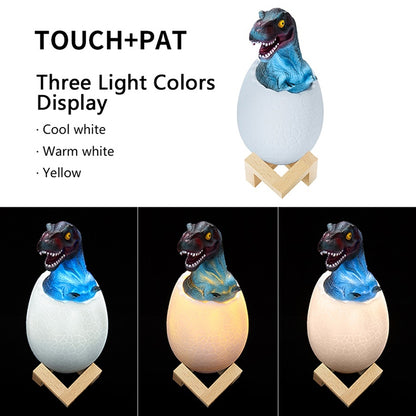 Tyrannosaurus Shape Creative Touch 3D Decorative Night Light, 3-color Patting Version - Night Lights by buy2fix | Online Shopping UK | buy2fix