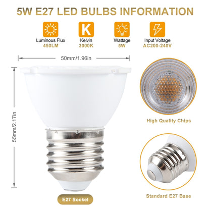 E27-7LED 5W No Strobe LED Spotlight, AC220V (Warm White) - LED Blubs & Tubes by buy2fix | Online Shopping UK | buy2fix