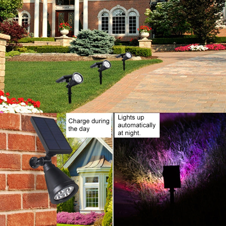 4 LEDs Solar Powered Lawn Spotlight IP65 Waterproof Outdoor Garden Landscape Lamp (Colorful Light) - Solar Lights by buy2fix | Online Shopping UK | buy2fix