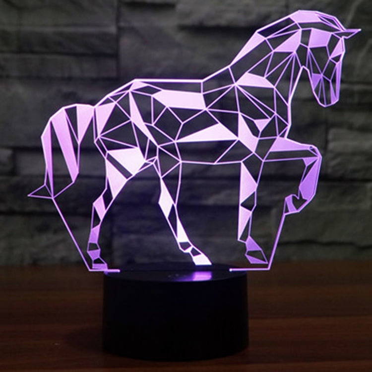 Horse Shape 3D Touch Switch Control LED Light , 7 Color Discoloration Creative Visual Stereo Lamp Desk Lamp Night Light - Novelty Lighting by buy2fix | Online Shopping UK | buy2fix