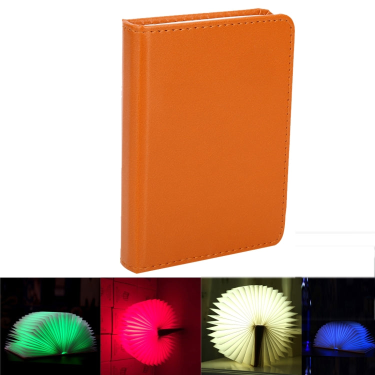 Foldable Pages RGB + Warm White Light Book Shape LED Light , Creative Portable USB Charging Big Size Night Light(Brown) - Night Lights by buy2fix | Online Shopping UK | buy2fix