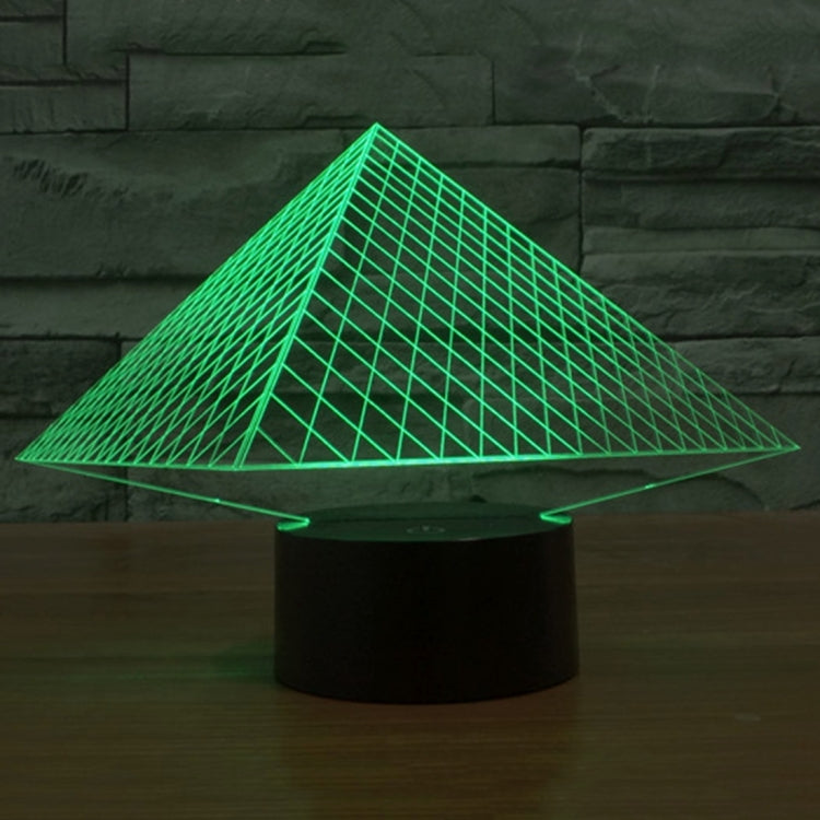 Pyramid Style 3D Touch Switch Control LED Light , 7 Colour Discoloration Creative Visual Stereo Lamp Desk Lamp Night Light - Novelty Lighting by buy2fix | Online Shopping UK | buy2fix