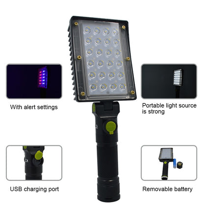 LED Charging Portable Handheld Mobile Work Light with Red and Blue Flash Emergency Light - LED Flashlight by buy2fix | Online Shopping UK | buy2fix