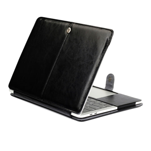 For 2016 New Macbook Pro 15.4 inch A1707 Laptop Crazy Horse Texture Horizontal Flip Leather Case(Black) - MacBook Pro Cases by buy2fix | Online Shopping UK | buy2fix