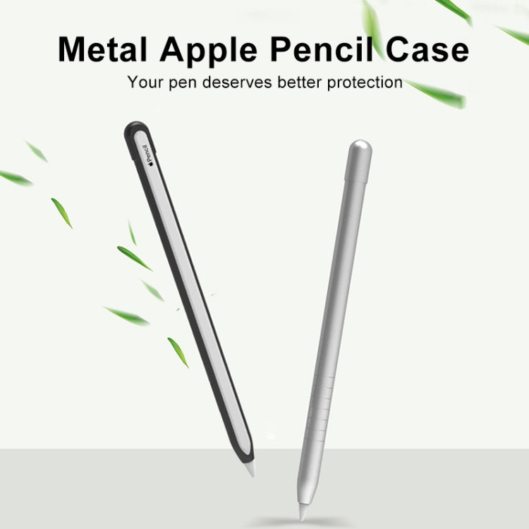 Metal Matte Non-slip Stylus Pen Protective Case for Apple Pencil 1 (Grey) - Pencil Accessories by buy2fix | Online Shopping UK | buy2fix