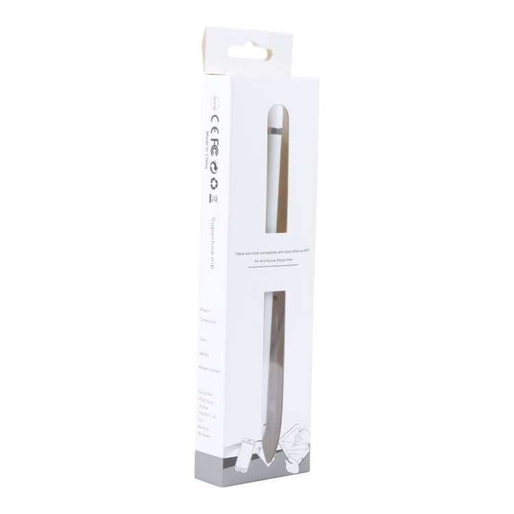 Universal Aluminum Alloy Active Capacitive Stylus Pen(White) - Stylus Pen by buy2fix | Online Shopping UK | buy2fix