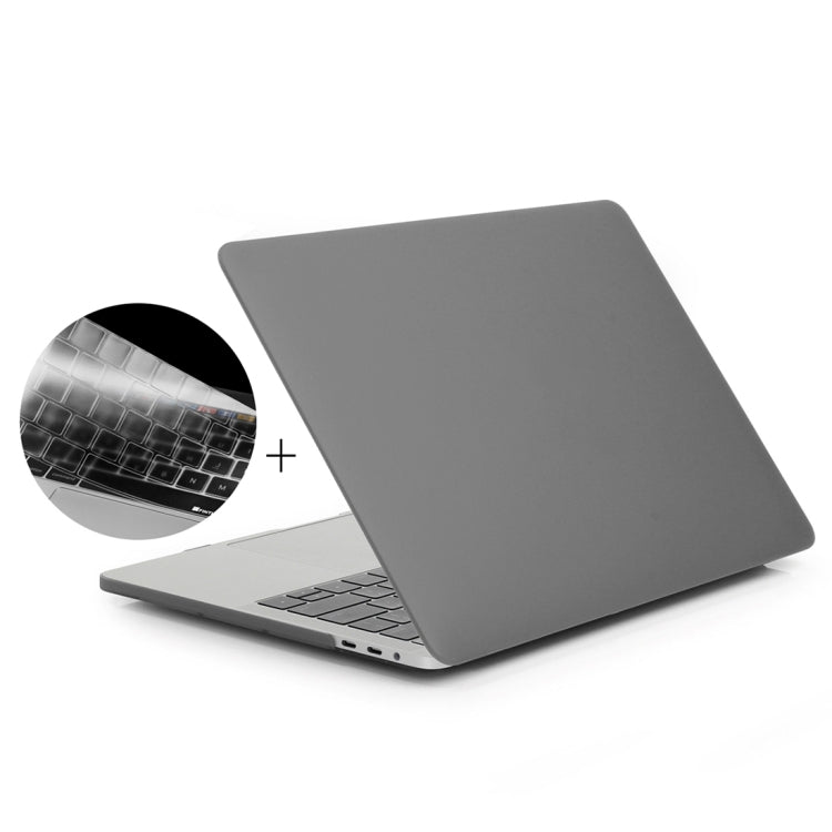 ENKAY Hat-Prince 2 in 1 Frosted Hard Shell Plastic Protective Case + US Version Ultra-thin TPU Keyboard Protector Cover for 2016 New MacBook Pro 15.4 inch with Touchbar (A1707)(Grey) - MacBook Pro Cases by ENKAY | Online Shopping UK | buy2fix