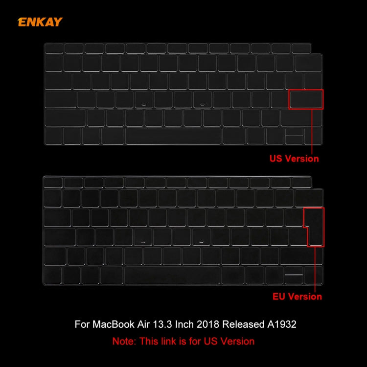 For MacBook Air 13.3 inch A1932 2018 ENKAY Hat-prince US Version of The Notebook Ultra-thin TPU Keyboard Protective Cover - Keyboard Protector by ENKAY | Online Shopping UK | buy2fix