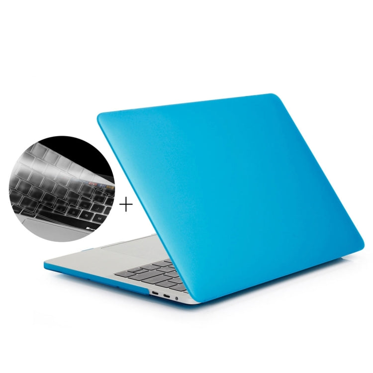 ENKAY Hat-Prince 2 in 1 Frosted Hard Shell Plastic Protective Case + Europe Version Ultra-thin TPU Keyboard Protector Cover for 2016 MacBook Pro 15.4 Inch with Touch Bar (A1707) (Baby Blue) - MacBook Pro Cases by ENKAY | Online Shopping UK | buy2fix