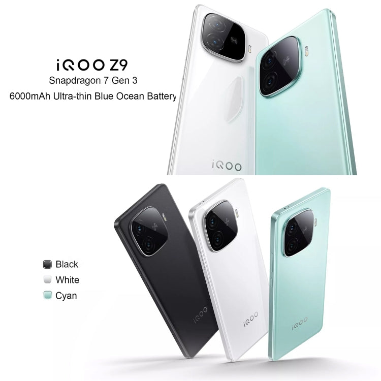 vivo iQOO Z9, Dual Back Cameras, 8GB+128GB, Face ID Screen Fingerprint Identification, 6.78 inch Android 14.0 OriginOS 4 Snapdragon 7 Gen 3 Octa Core 2.63GHz, OTG, NFC, Network: 5G, Support Google Play (White) - vivo by vivo | Online Shopping UK | buy2fix