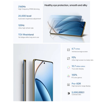 Realme 12 Pro, 12GB+256GB, Screen Fingerprint Identification, 6.7 inch Realme UI 5.0 Snapdragon 6 Gen 1 Octa Core, NFC, Network: 5G, Support Google Play (Blue) - OPPO by Realme | Online Shopping UK | buy2fix