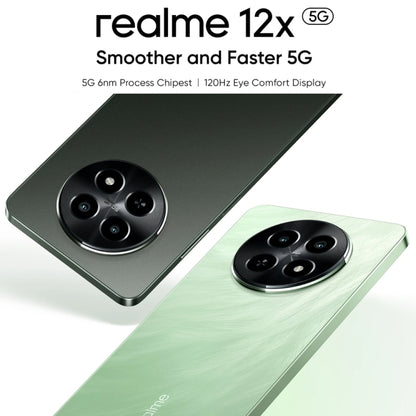 Realme 12x, 12GB+256GB, Side Fingerprint Identification, 6.67 inch Realme UI 5.0 Dimensity 6100+ 5G Octa Core, NFC, Network: 5G, Support Google Play (Feather Green) - OPPO by Realme | Online Shopping UK | buy2fix