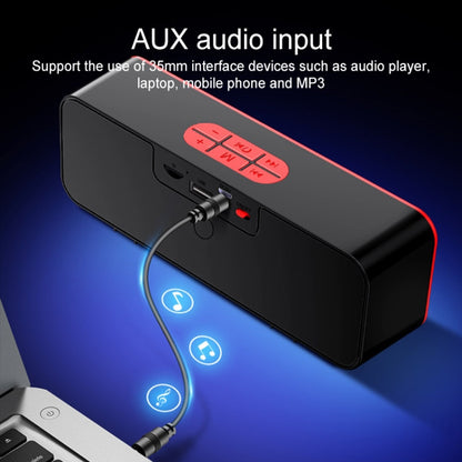 SC211 Multifunctional Card Music Playback Bluetooth Speaker, Support Handfree Call & TF Card & U-disk & AUX Audio & FM Function(Red) - Desktop Speaker by buy2fix | Online Shopping UK | buy2fix