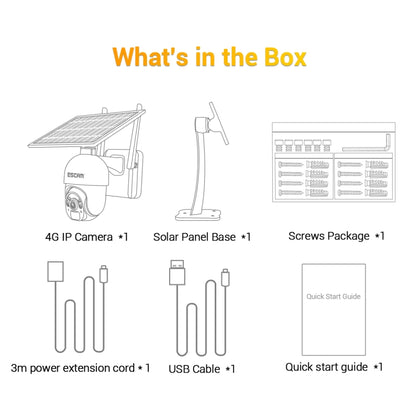 ESCAM QF450 HD 1080P 4G EU Version Solar Powered IP Camera with 16G Memory, Support Two-way Audio & PIR Motion Detection & Night Vision & TF Card - Dome Camera by ESCAM | Online Shopping UK | buy2fix