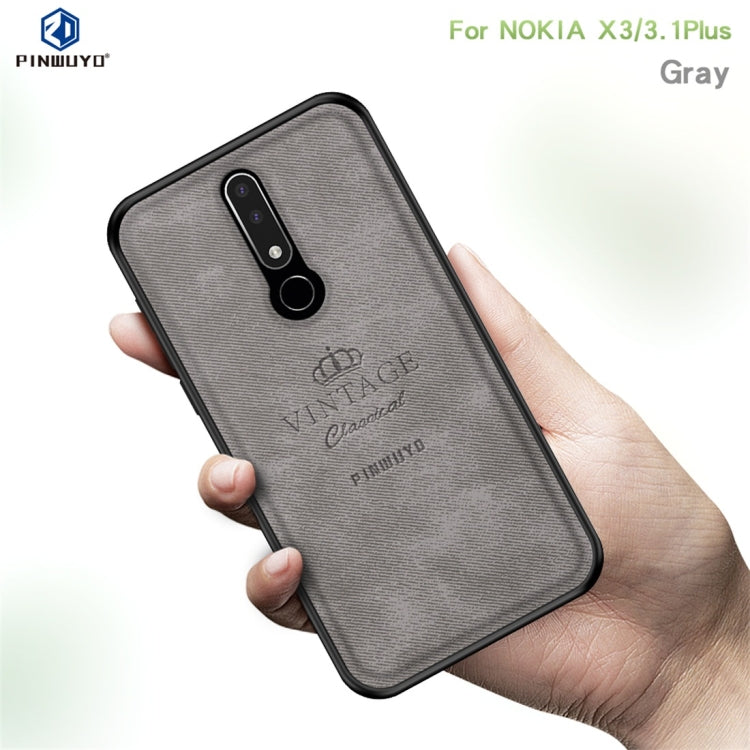 PINWUYO Shockproof Waterproof Full Coverage PC + TPU + Skin Protective Case for Nokia X3 / 3.1 Plus (Grey) - Nokia Cases by PINWUYO | Online Shopping UK | buy2fix