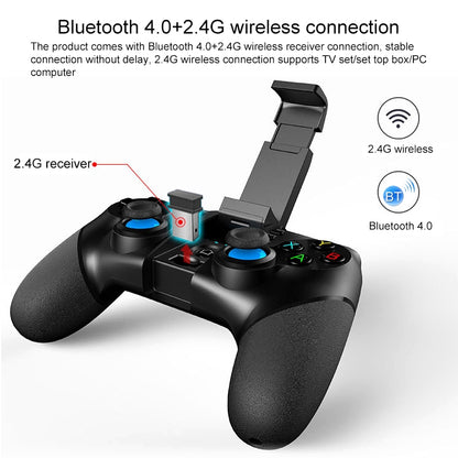 ipega PG-9156 2.4GHz + Bluetooth 4.0 Mobile Phone Gaming Gamepad with Stretchable Mobile Phone Holder & Turbo Button, Compatible with IOS and Android Systems (Black) - Controller Gamepad by ipega | Online Shopping UK | buy2fix