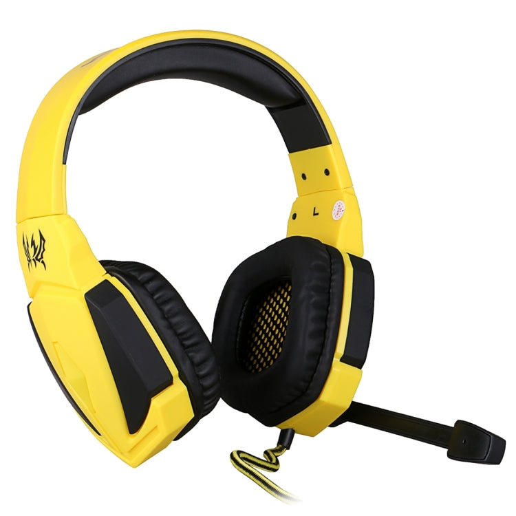 KOTION EACH G4000 USB Version Stereo Gaming Headphone Headset Headband with Microphone Volume Control LED Light for PC Gamer,Cable Length: About 2.2m(Black Yellow) - Multimedia Headset by KOTION EACH | Online Shopping UK | buy2fix