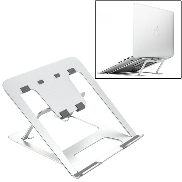 Laptop Height Extender Holder Stand Folding Portable Computer Heat Dissipation Bracket, Size: 22.3x23.5x1.3cm (Silver) - MacBook Holder by buy2fix | Online Shopping UK | buy2fix