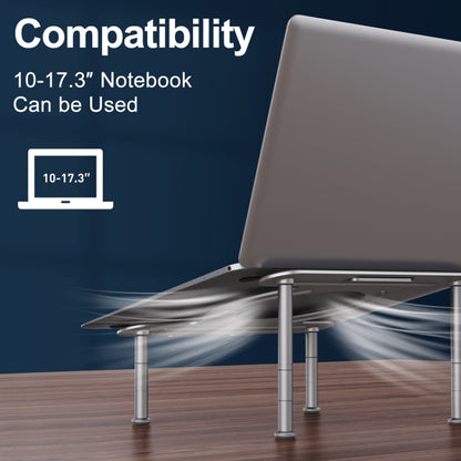 R-JUST BJ03 Universal Detachable Bench Shape Aluminum Alloy Angle Adjustable Laptop Stand - MacBook Holder by R-JUST | Online Shopping UK | buy2fix