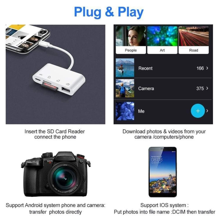 NK108LTC 4 in 1 USB-C Male to SD + TF + USB + Type-C Female Camera Reader - U Disk & Card Reader by buy2fix | Online Shopping UK | buy2fix